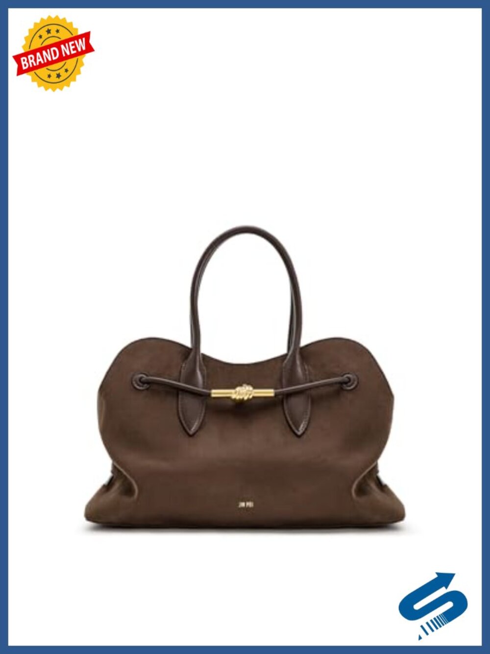 Faux Suede Metal Rope Knot Tote Bag Handbag Satchel